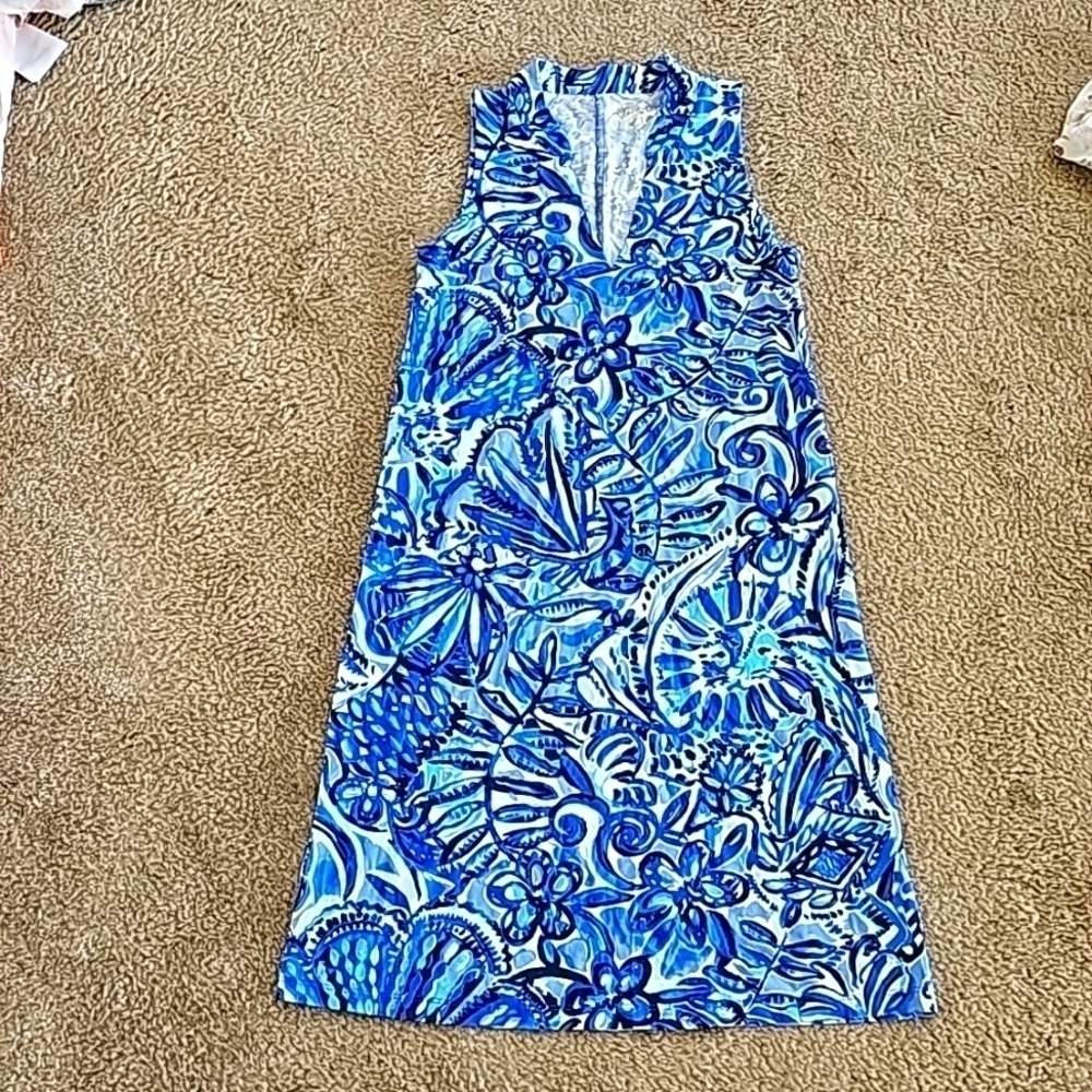 Lilly Pulitzer Emile Dress Zanzibar Blue Print XXS
